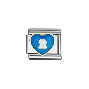Charmlink Heart‎ Number Two DIY Personalized Composable Italian Charm Bracelet